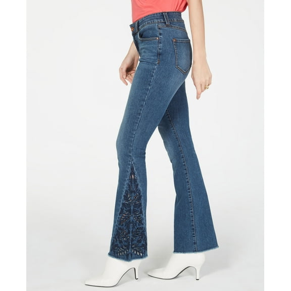 Petite Embroidered Boot Cut Jeans Medium Indigo 8P