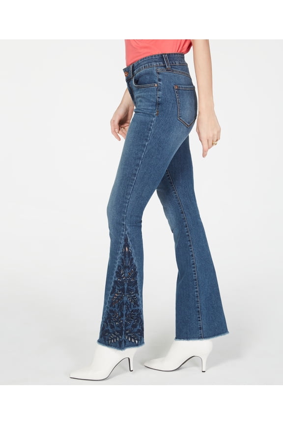 Petite Embroidered Boot Cut Jeans Medium Indigo 8P