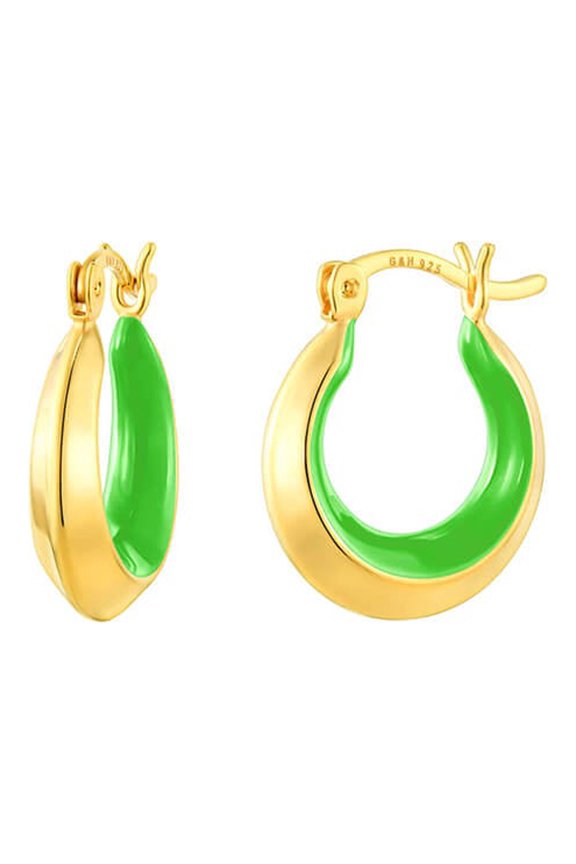 Petite Enamel Slope Huggie Hoops