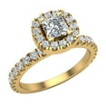 thumbnail image 1 of Petite Engagement Rings for Women Cushion Halo Princess Cut Diamond Ring 18K Gold 1.00 CT TW (G,SI), 1 of 5