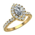 thumbnail image 1 of Petite Engagement Rings for Women Marquise Cut Halo Diamond Ring 14K Gold 1.10 CT TW, 1 of 5