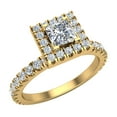 thumbnail image 1 of Petite Engagement Rings for Women Princess Cut Halo Diamond Ring 18K Gold 1.05 CT TW (G,VS1), 1 of 5