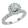 thumbnail image 1 of Petite Engagement Rings for Women Round Halo Diamond ring 18K White Gold 1.05 CT TW (G,SI), 1 of 5