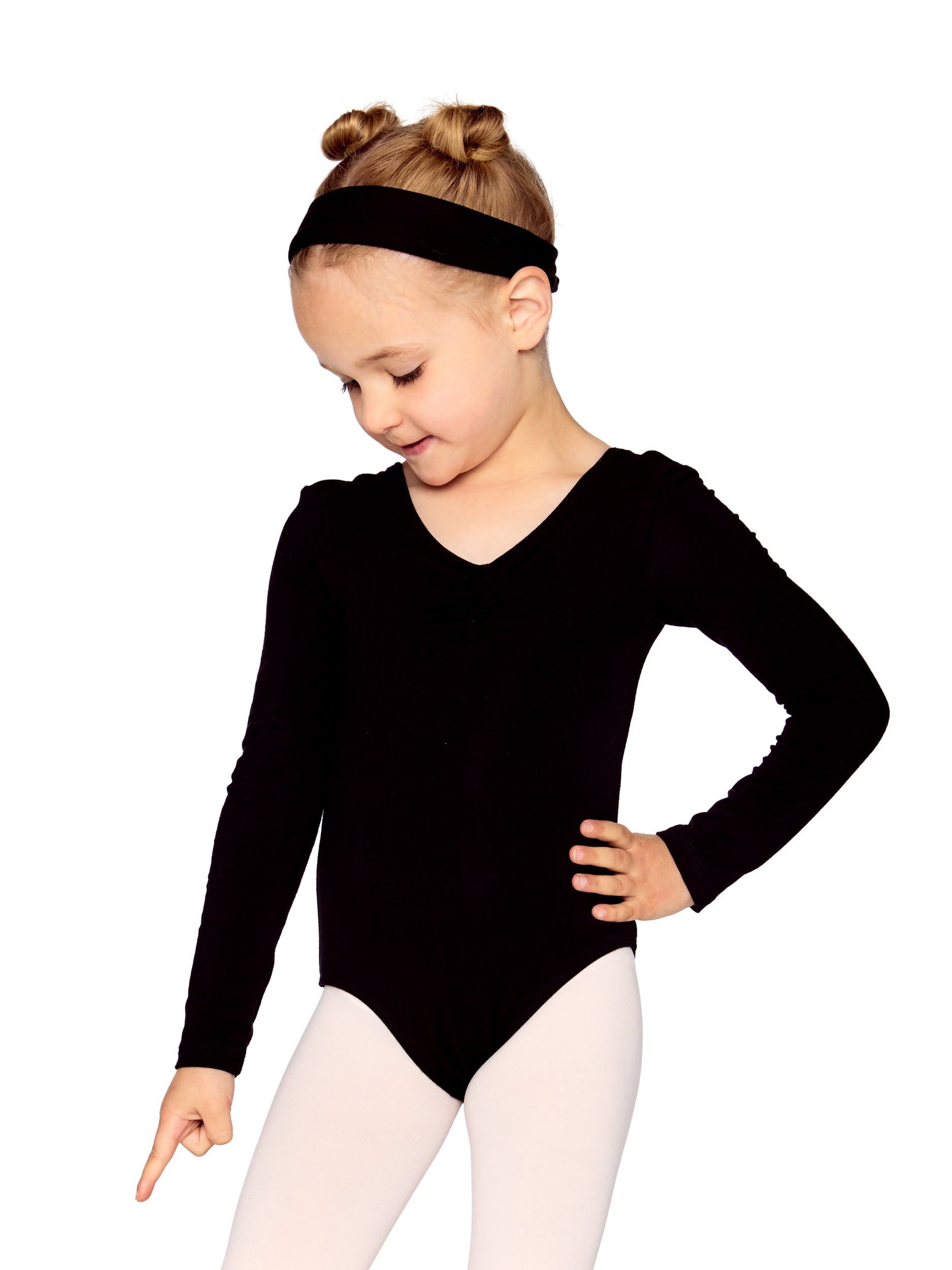 Girls long sleeve black hotsell leotard