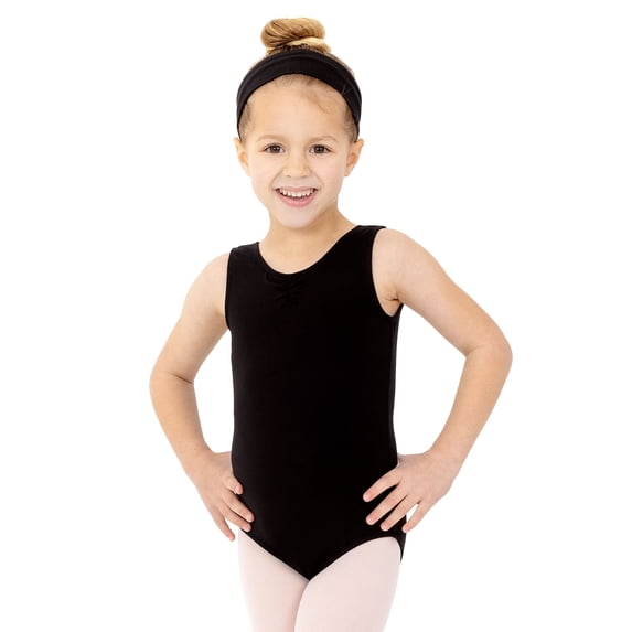 Petite Etoile Dancewear Tank Sleeve Girls Black Leotard for Toddler Girls/Girls for Ballet and Dance - 5T