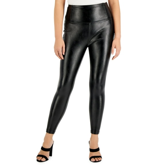 Petite Faux-Leather Leggings Black Pleather PXS