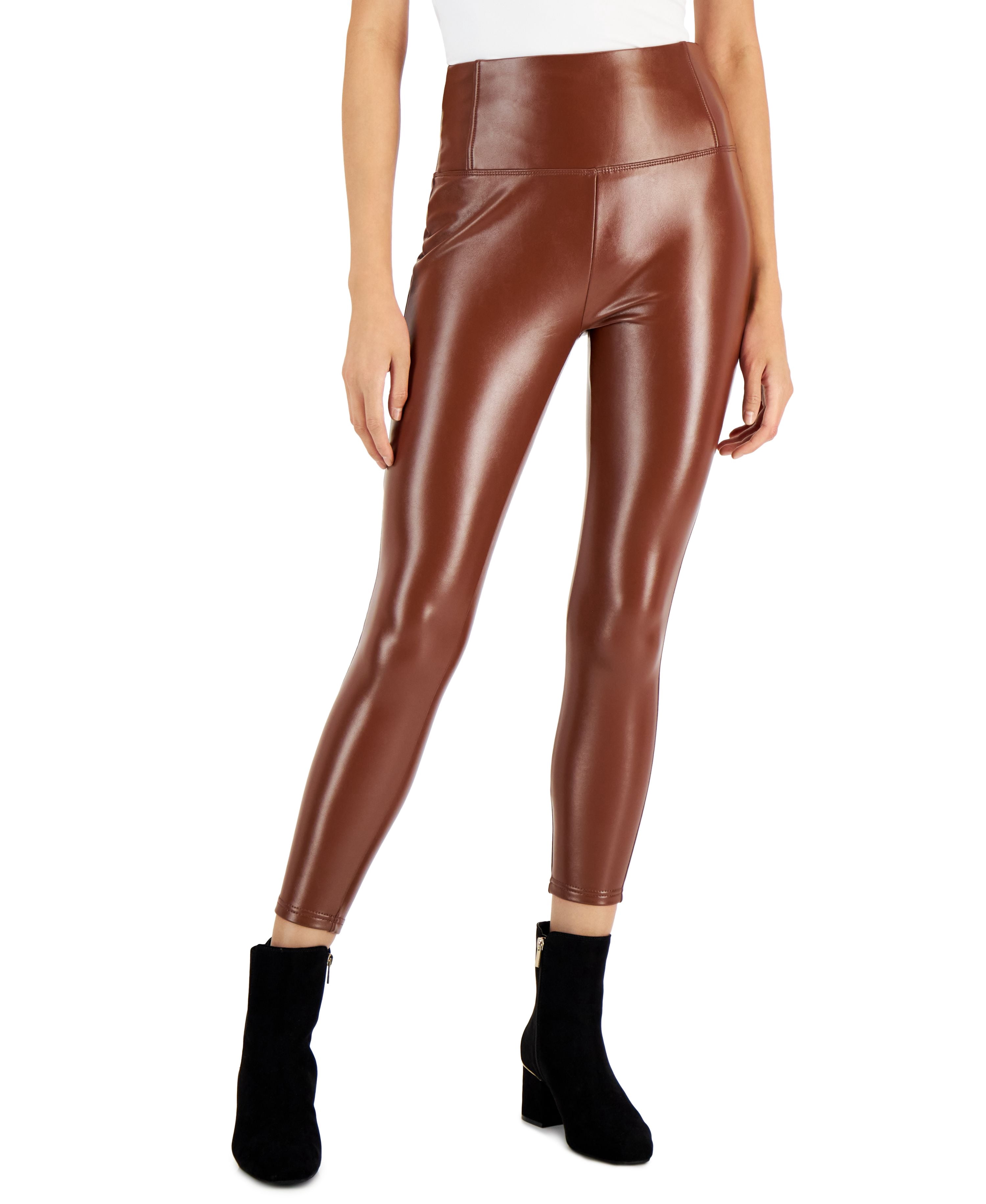 Petite Faux-Leather Leggings Brown PL