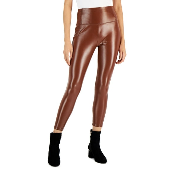 Petite Faux-Leather Leggings Brown PXL