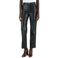 thumbnail image 1 of Petite Faux-Leather Straight-Leg Pants Deep Black 12P, 1 of 1