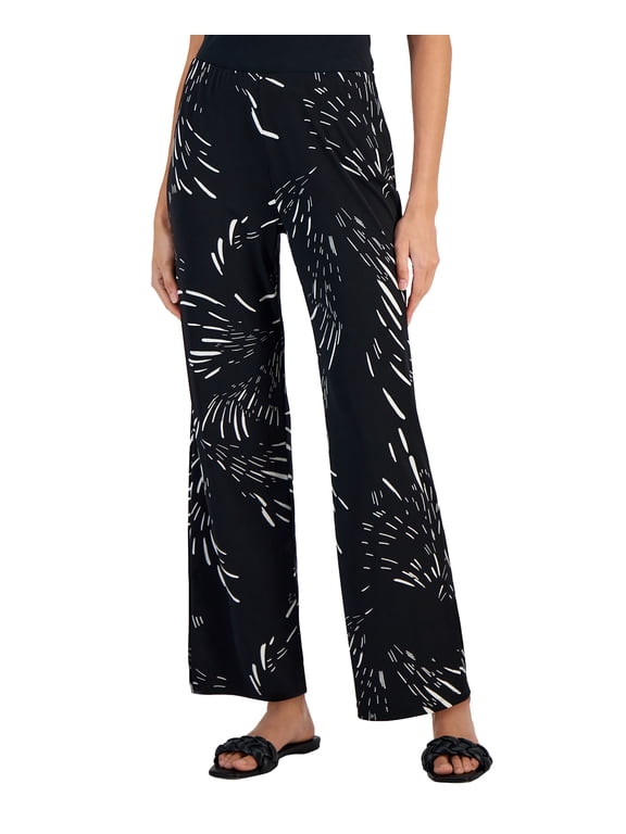 Petite Flash Firework Wide-Leg Pants Deep Black Combo PM