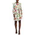 thumbnail image 1 of Petite Floral-Print Ruffled Tie-Waist Mini Dress Spring Pink Floral PM, 1 of 1