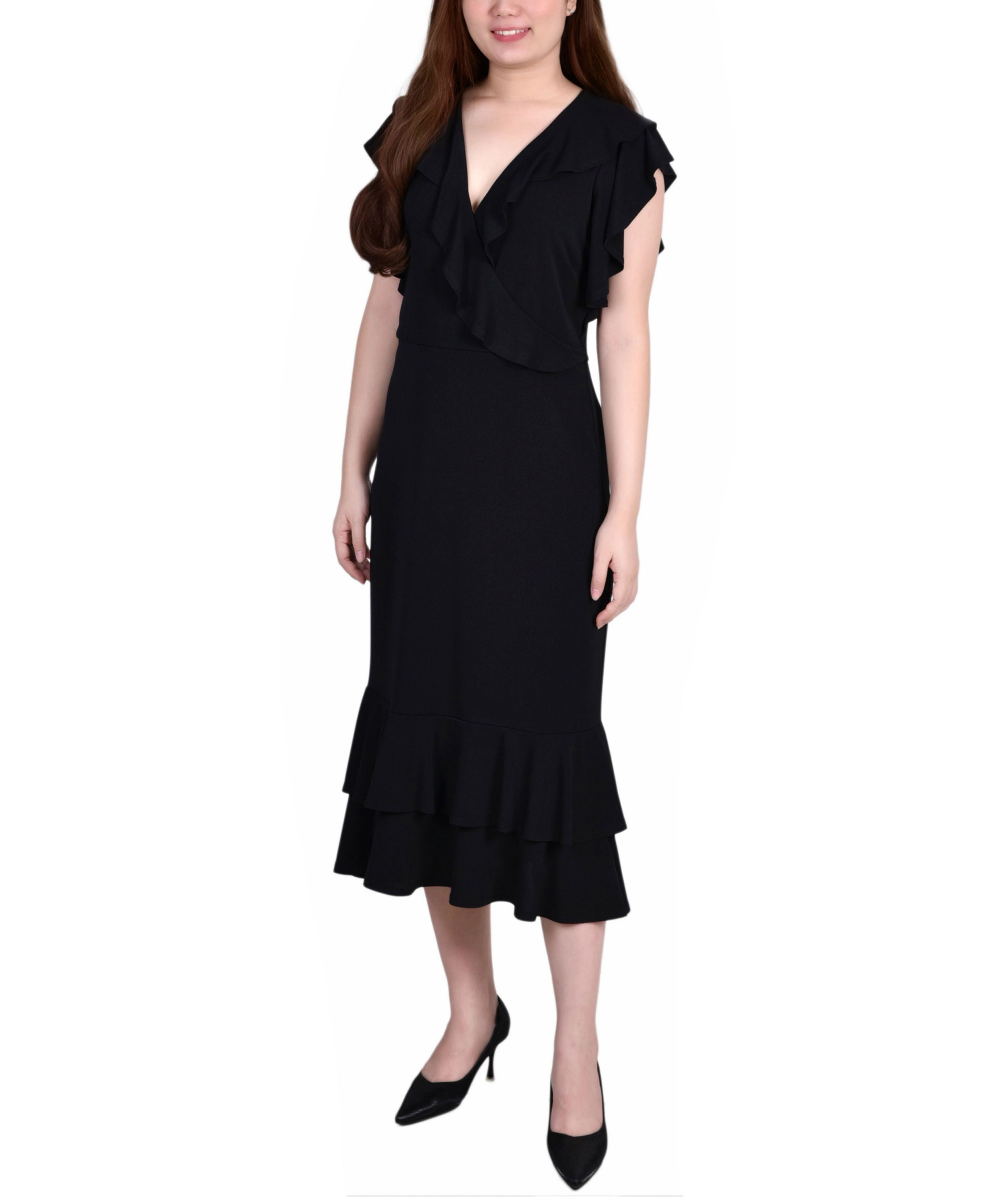 white fitted dress midi The High Life White Cotton Scalloped V-Neck Midi Dress