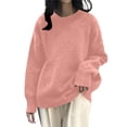 thumbnail image 1 of Petite-Friendly Oversized Knit Pullover – Women's Long Sleeve Loose Fit Slouchy Sweater, Soft Comfortable Solid Color Casual Fall Winter, 1 of 3