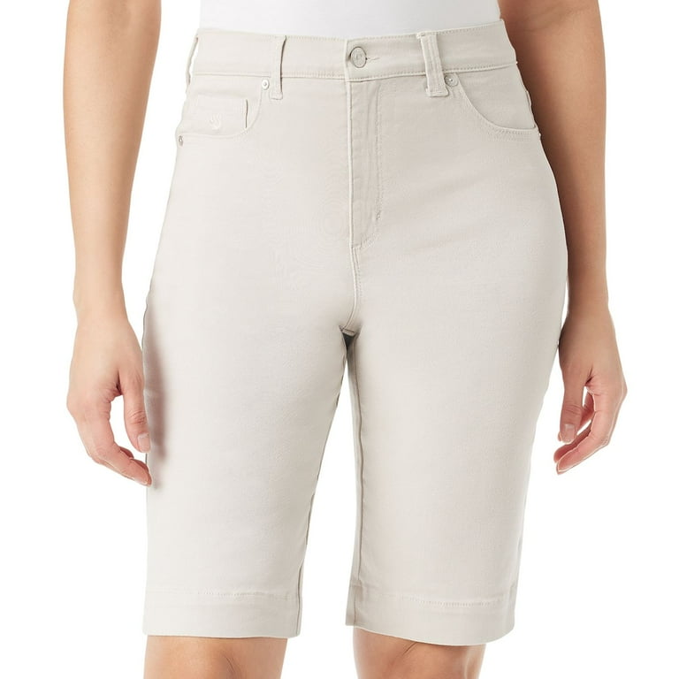 Petite Gloria Vanderbilt Amanda Bermuda Shorts Color Stonewood Size 8 PETITE