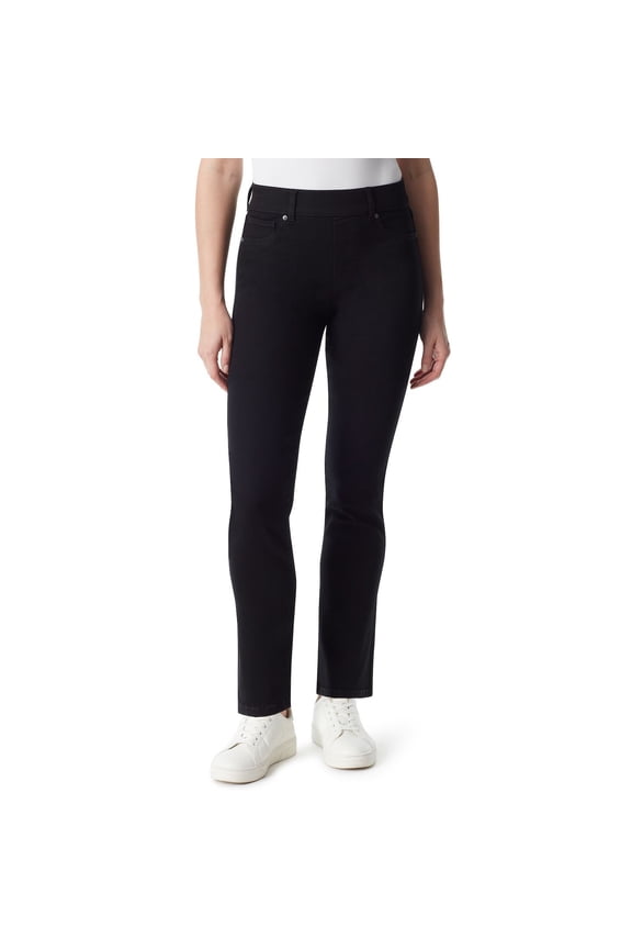 Petite Gloria Vanderbilt Shape Effect Pull-On Jeans Color: Black Rinse Size: 16 PETITE