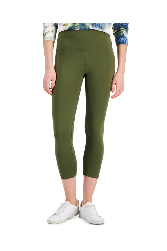 Petite High Rise Capri Leggings Winter Moss PS