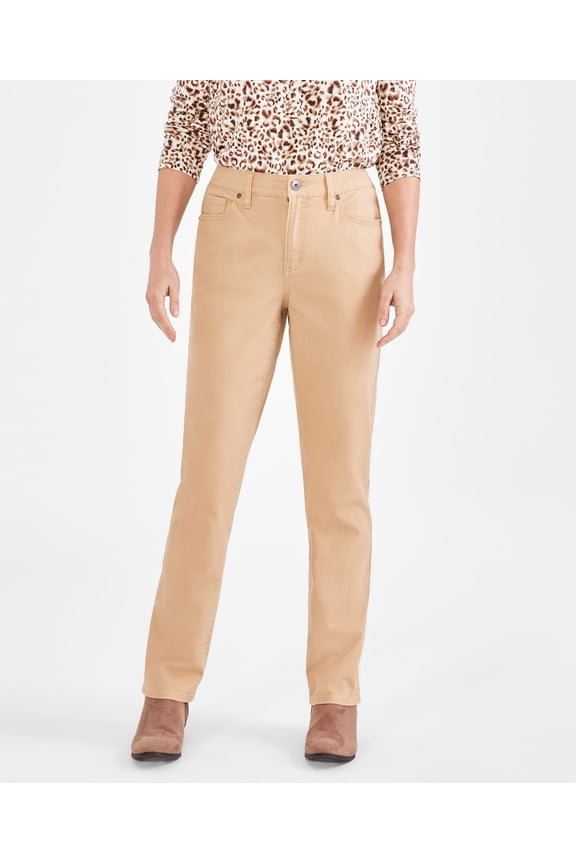Petite High Rise Natural Straight-Leg Jeans Downing Sand 6P