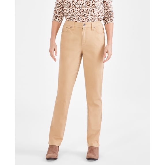 Petite High Rise Natural Straight-Leg Jeans Downing Sand 8P
