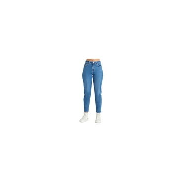 Petite High-Rise Relaxed-Fit Straight-Leg Mom Jeans Blue Wash 28P