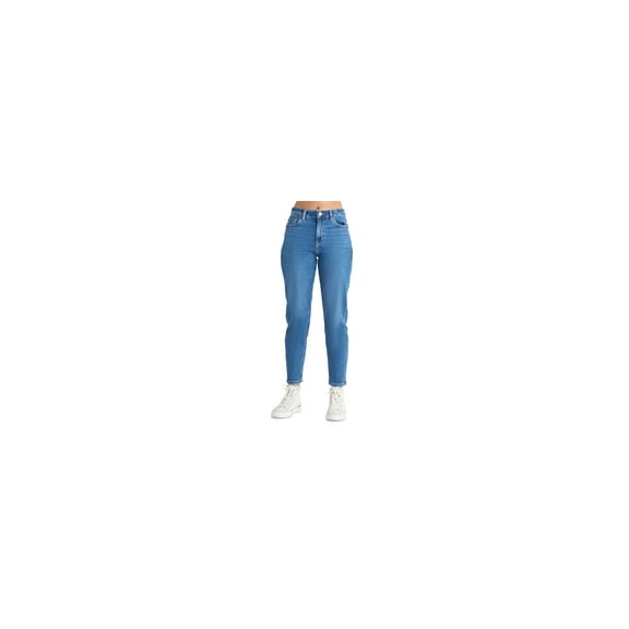 Petite High-Rise Relaxed-Fit Straight-Leg Mom Jeans Blue Wash 29P
