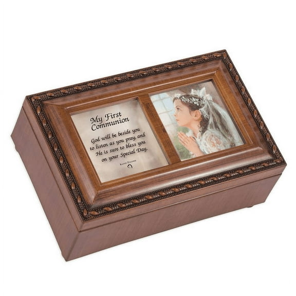 Petite Ivory First Communion Girl Music Box GM11579