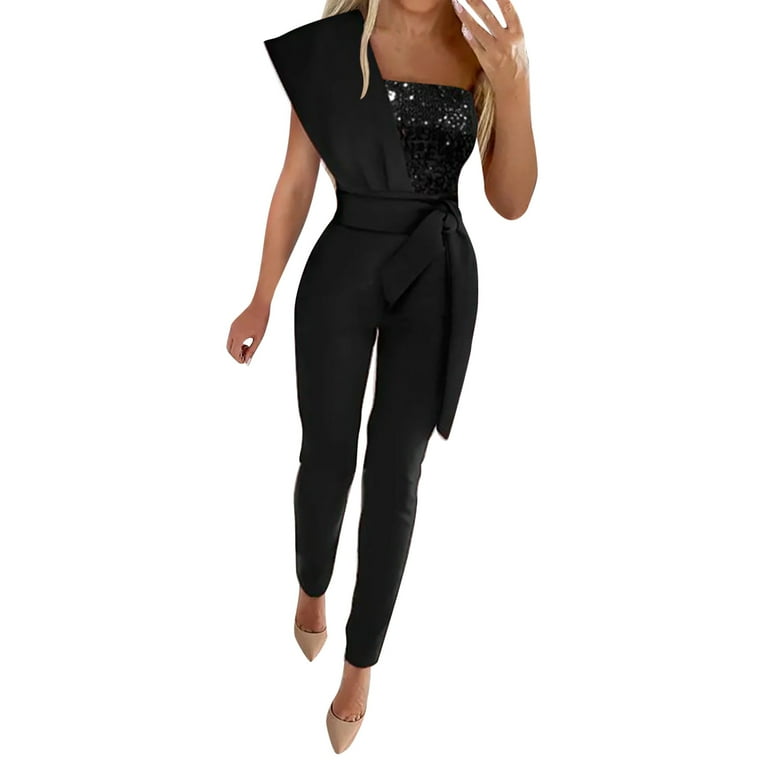 Petite black overalls top