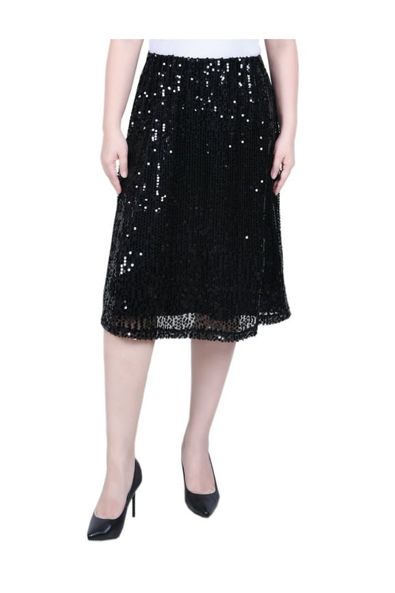 Petite Knee Length Sequined Skirt