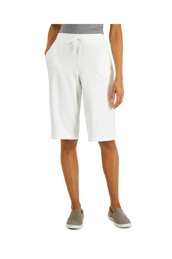 Petite Knit Skimmer Shorts Bright White PS