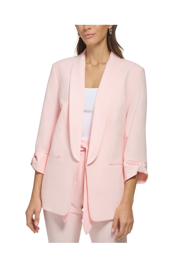 Petite Knot-Sleeve Open-Front Jacket Rose Quartz 8P