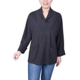 thumbnail image 1 of Petite Long Sleeve Shawl Collar Top With Pockets, 1 of 3