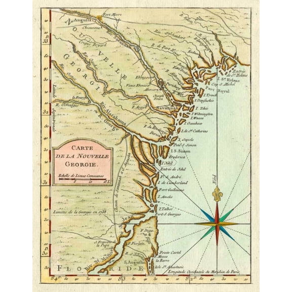 Petite Map of Georgia Poster Print - Unknown (24 x 36)