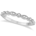 thumbnail image 1 of Petite Marquise and Dot Diamond Wedding Band in 14k White Gold (0.13ct), 1 of 4