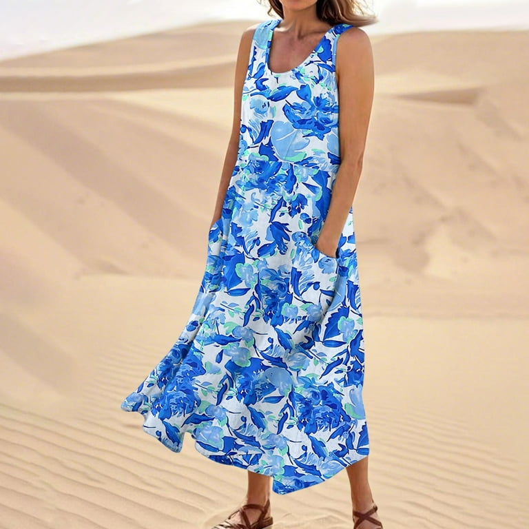 Petite Maxi Dresses for Women Petite Length Resort Wear Sleeveless
