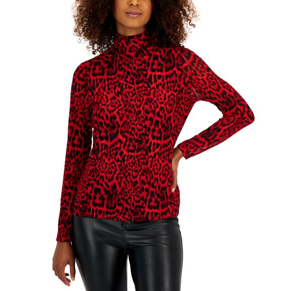 Petite Mesh Turtleneck Chantal Cheetah PXS