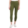 thumbnail image 1 of Petite Mid-Rise Basic Capri Leggings Winter Moss PXS, 1 of 1