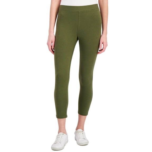 Petite Mid-Rise Basic Capri Leggings Winter Moss PXS