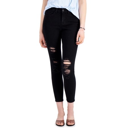 Petite Mid-Rise Curvy Skinny Jeans Black 16P