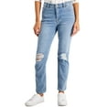 thumbnail image 1 of Petite Mid-Rise Natural Ripped Straight-Leg Jeans Miranda 14P, 1 of 1