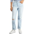 thumbnail image 1 of Petite Mid-Rise Natural Straight-Leg Jeans Silver Saloon 6P, 1 of 1