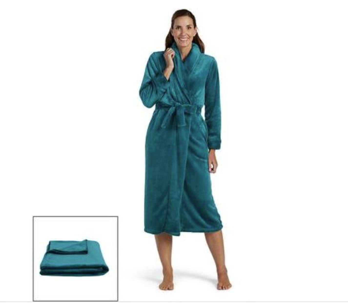 Petite Miss Elaine Essentials Fleece Long Wrap Robe Women's, Size