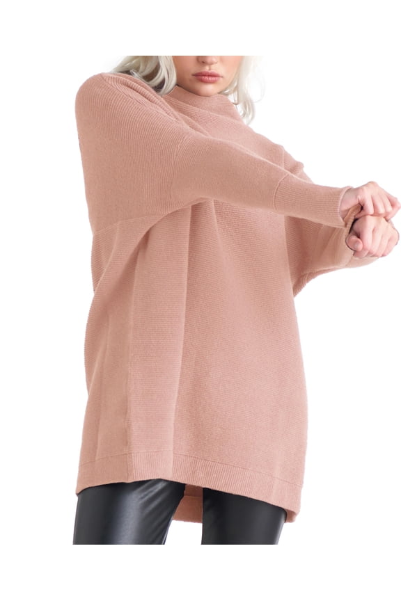 Petite Mock-Neck Tunic Sweater Pearl Blush PL