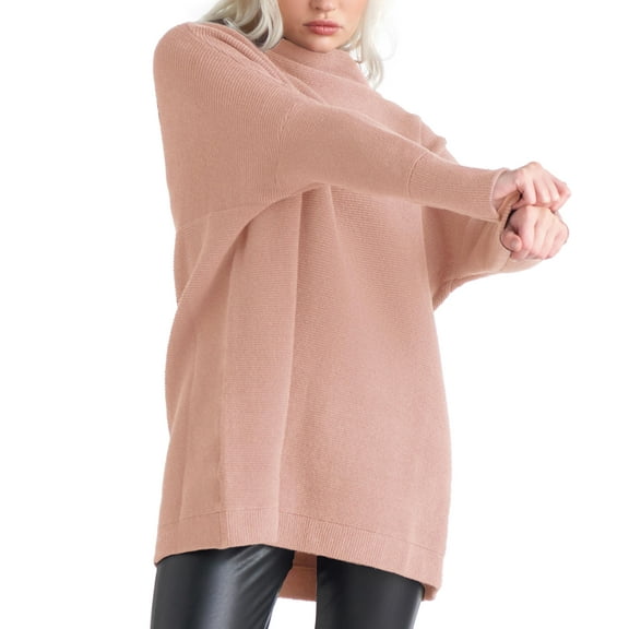 Petite Mock-Neck Tunic Sweater Pearl Blush PS