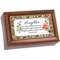 thumbnail image 1 of Cottage Garden Daughter Fulfilled My Dreams Distressed Woodgrain 6 x 4 Inch Petite Music Box Plays Tune Wonderful World, 1 of 1