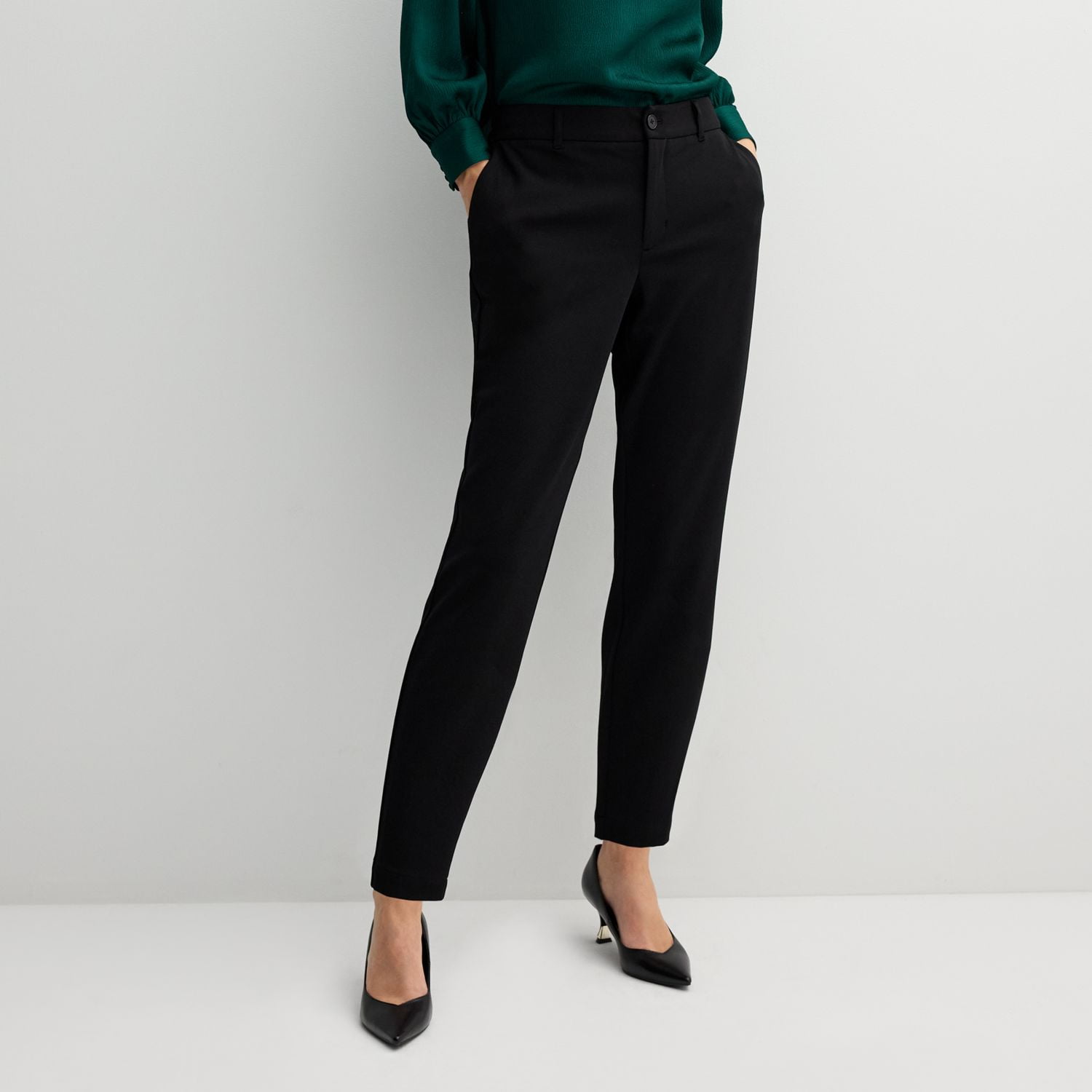 Petite Nine West Elastic Waist Straight-Fit Ankle Pants, Women's, Size: XXL Petite, Mineral Black