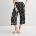 thumbnail image 1 of Petite Nine West Pull-On Wide Leg Crop Pants Color: Black Bolder Stripes Size: XXL PETITE, 1 of 4