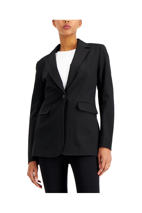 Petite One-Button Blazer Black PL