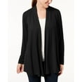 thumbnail image 1 of Petite Open-Front Knit Cardigan Deep Black PS, 1 of 1