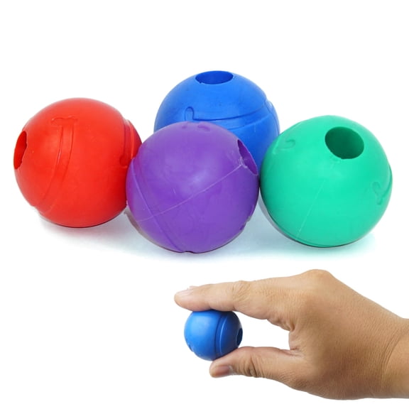 Petite Paws Chew Balls 1.5" for Small Dogs and Puppies — 4-Pack — Interactive Toy