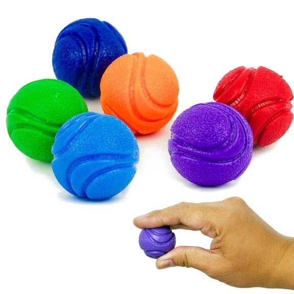 Petite Paws SuperFetch Rubber Dog Balls for Small Dogs 1.5-Inch, 6-Pack No Squeak, Durable Fetch Toy
