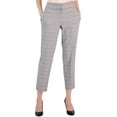 thumbnail image 1 of Petite Plaid Mid-Rise Straight-Leg Ankle Pants Black Multi 10P, 1 of 1